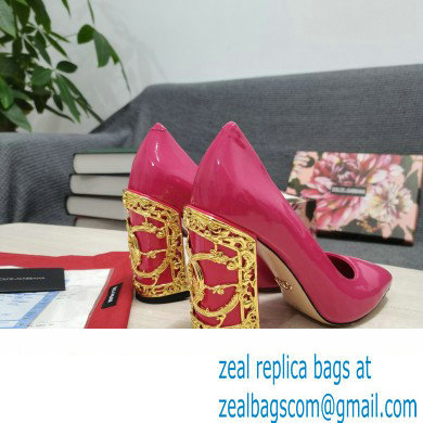 Dolce  &  Gabbana Logo Heel 10.5cm Patent leather Pumps Fuchsia 2022